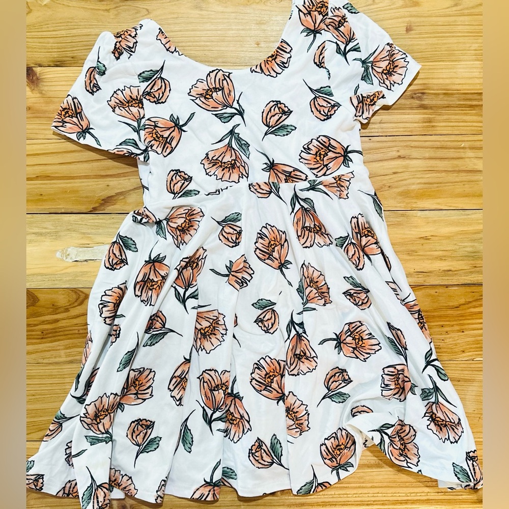 Little Miss Dessa buttery soft twirl dress peonies - poppy